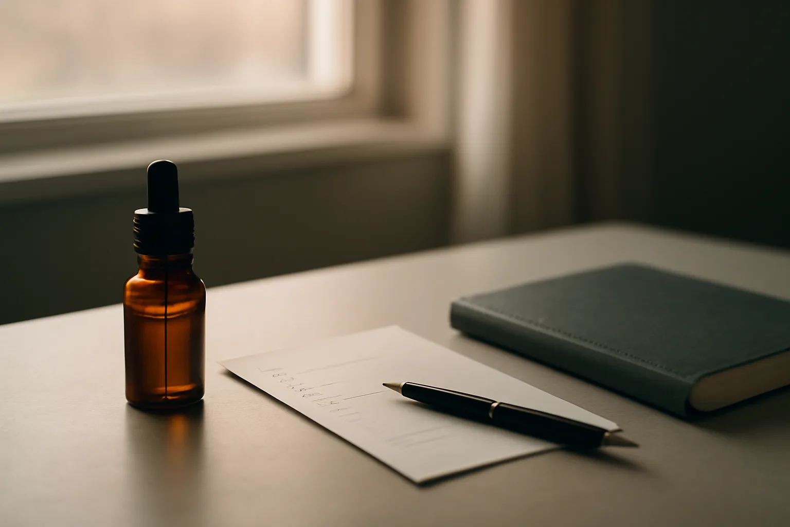 Dropper bottle and checklist on a desk representing common selank usage mistakes