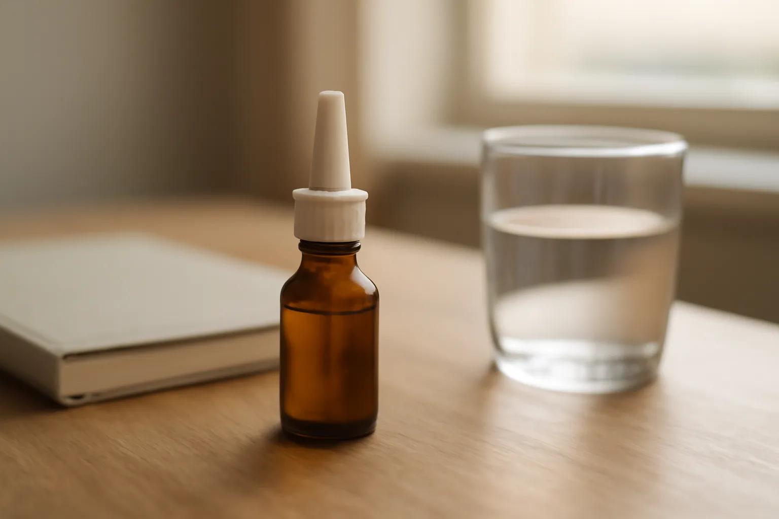 nasal spray bottle on desk representing how long until selank works